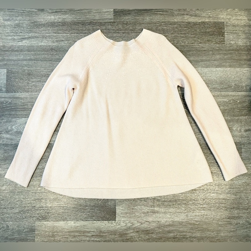 Vince Directional Rib Cashmere Pullover in Rosewater size S